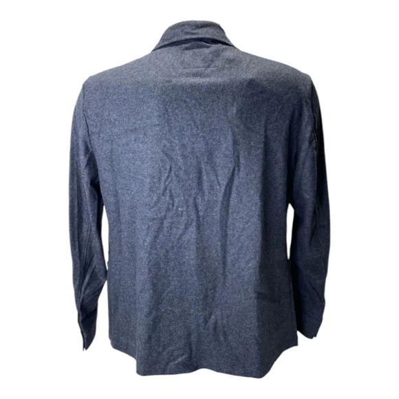 NEW ALAN PAINE Men's US M Richmond Wool Blend Knitted Shacket Shirt Jacket Navy - Picture 3 of 7